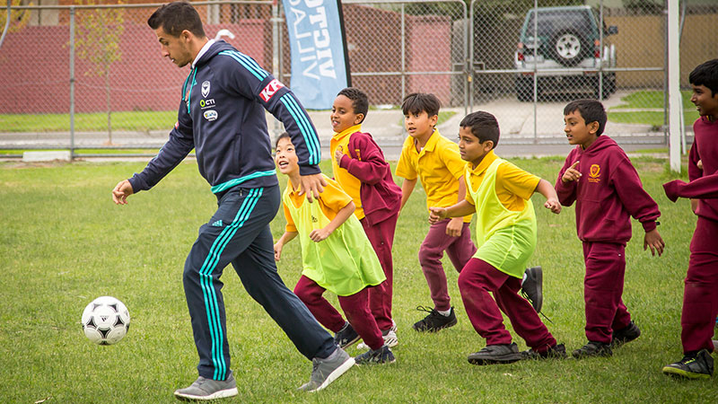 Melbourne Victory visited Dandenong West Primary School last week.