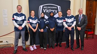 Victory attend Parliament for Festival of Football 